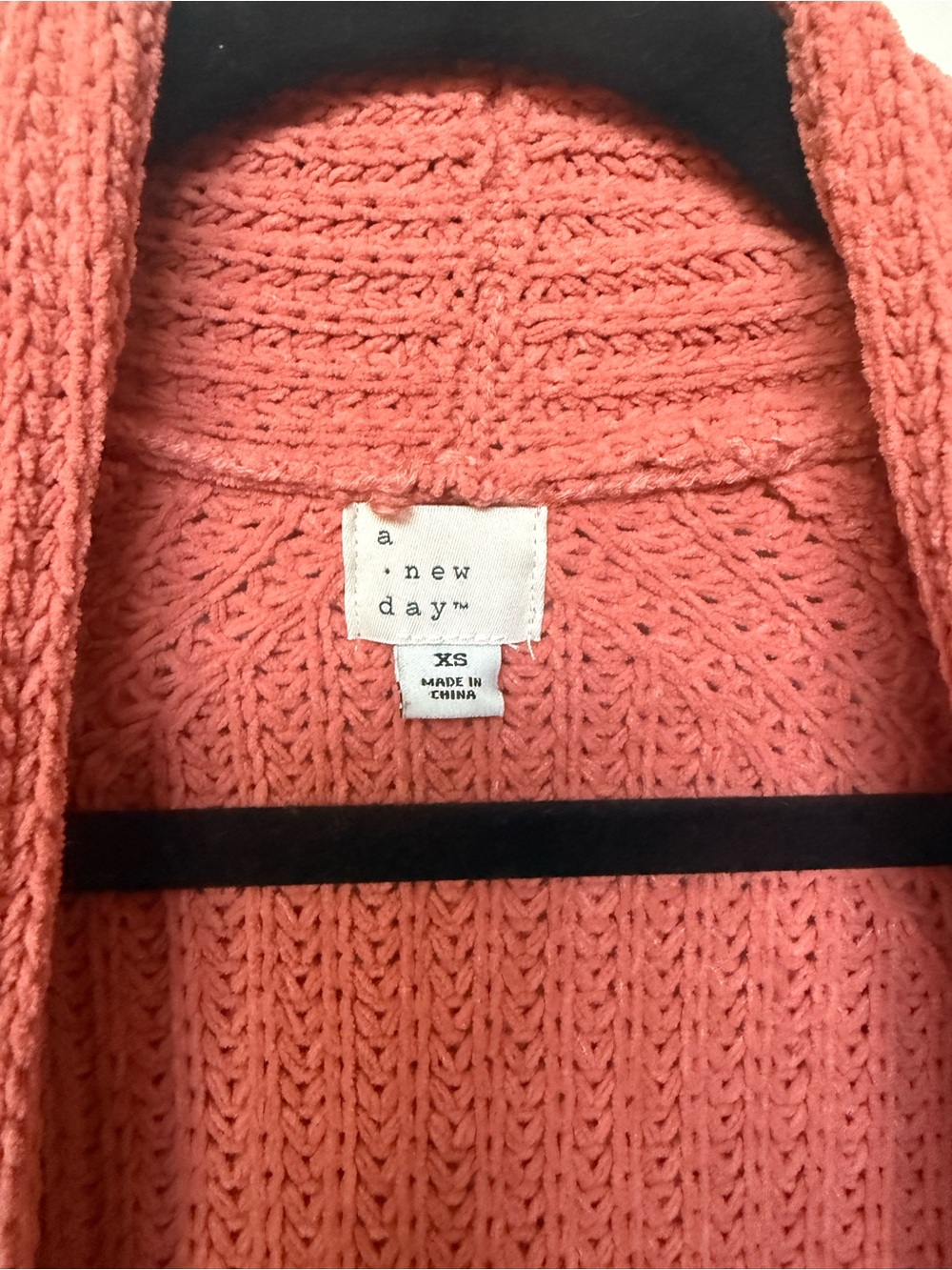 Cozy Open-Front Coral Knit Cardigan Sweater - Picture 3 of 3